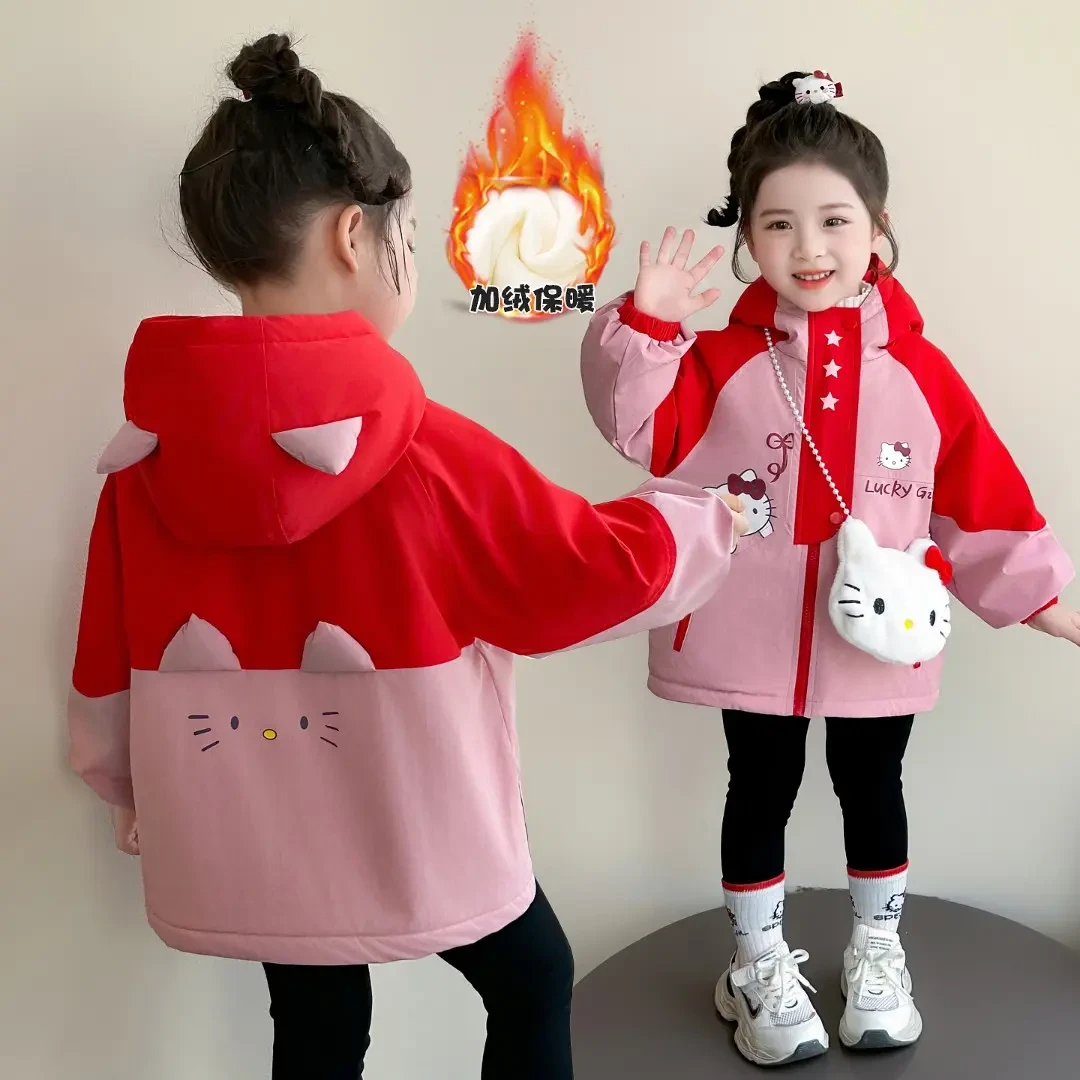 女童加绒冲锋衣儿童秋冬装爆款甜酷洋气中小童女宝宝冬季保暖外套