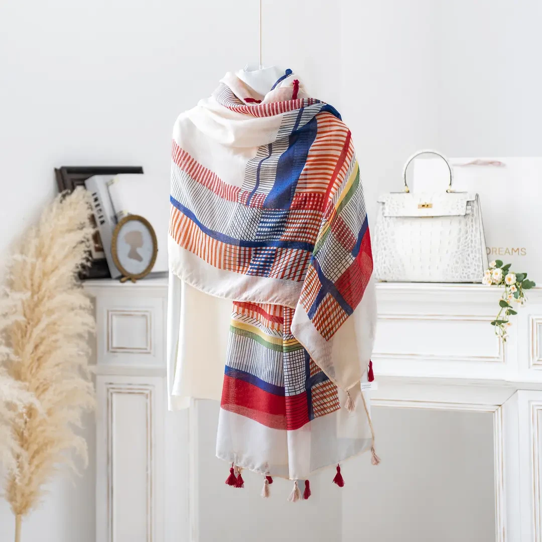 民族风180*90cm春夏季长款纱巾防晒盘扣围脖时尚百搭款薄款披肩款