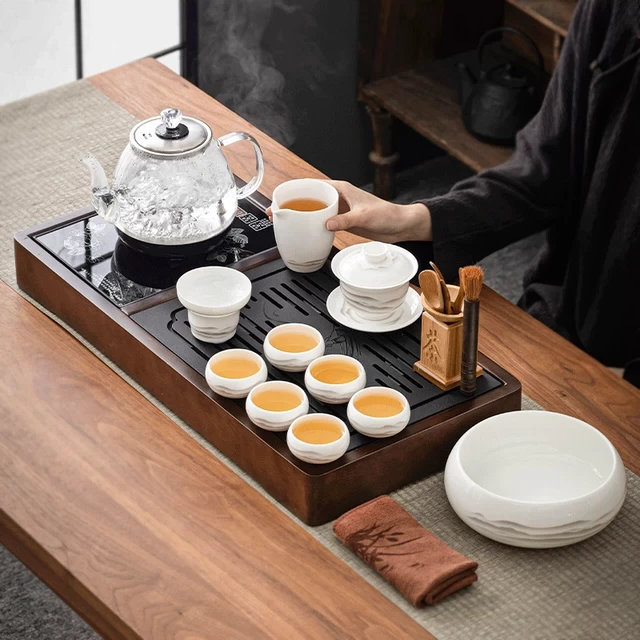 自动一体抽水茶盘整套茶具套装家用烧水壶办公室会客高档泡茶器新