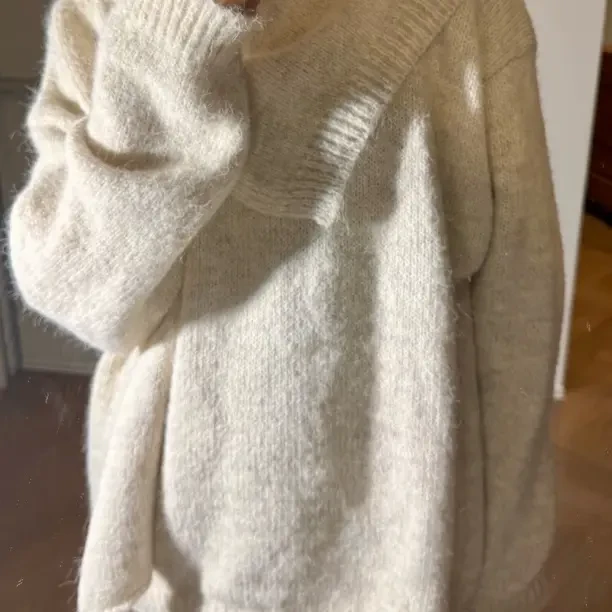 慵懒风高领可拆围脖针织衫女秋冬宽松韩系高级感毛衣上衣套装