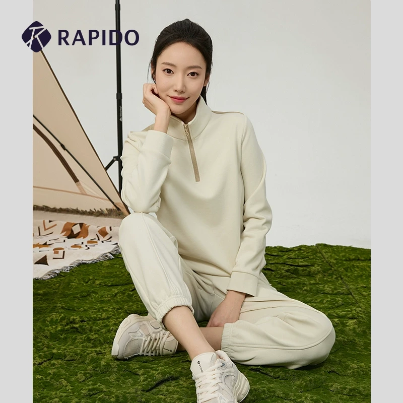 RAPIDO雳霹道春季情侣款女士O系列半拉长袖户外休闲卫衣CP4Z41O35