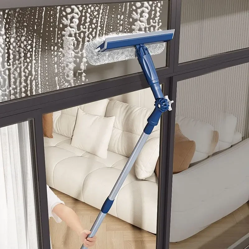新款加长杆擦窗器玻璃刮水器双面擦高楼高层洗窗刷工具擦玻璃神器