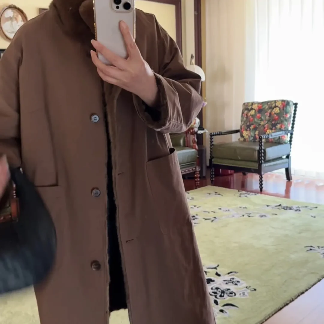 【肖丽丹】双面穿中长款休闲风水貂