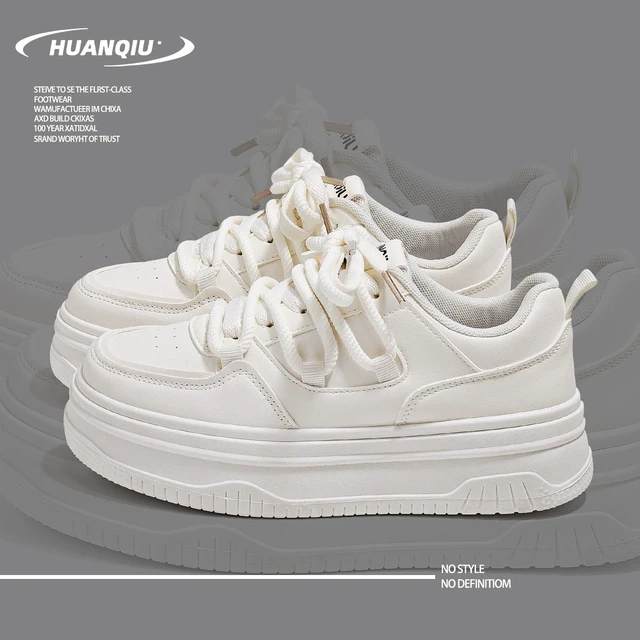 环球厚底小白鞋女款2025新款春季原创小众鞋子学生百搭校园风板鞋