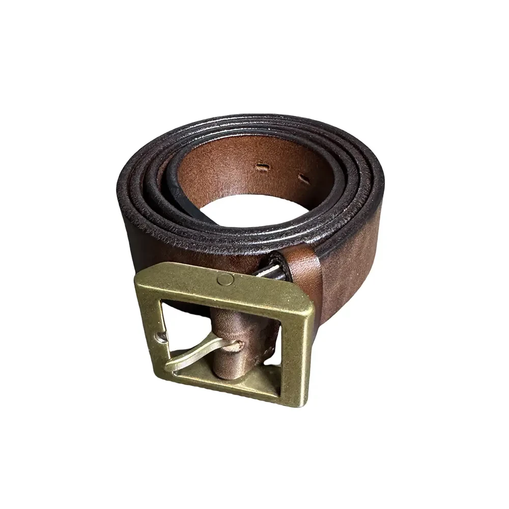 DCN定制腰带真皮加厚头层牛皮针扣式复古青铜扣日常休闲男士皮带