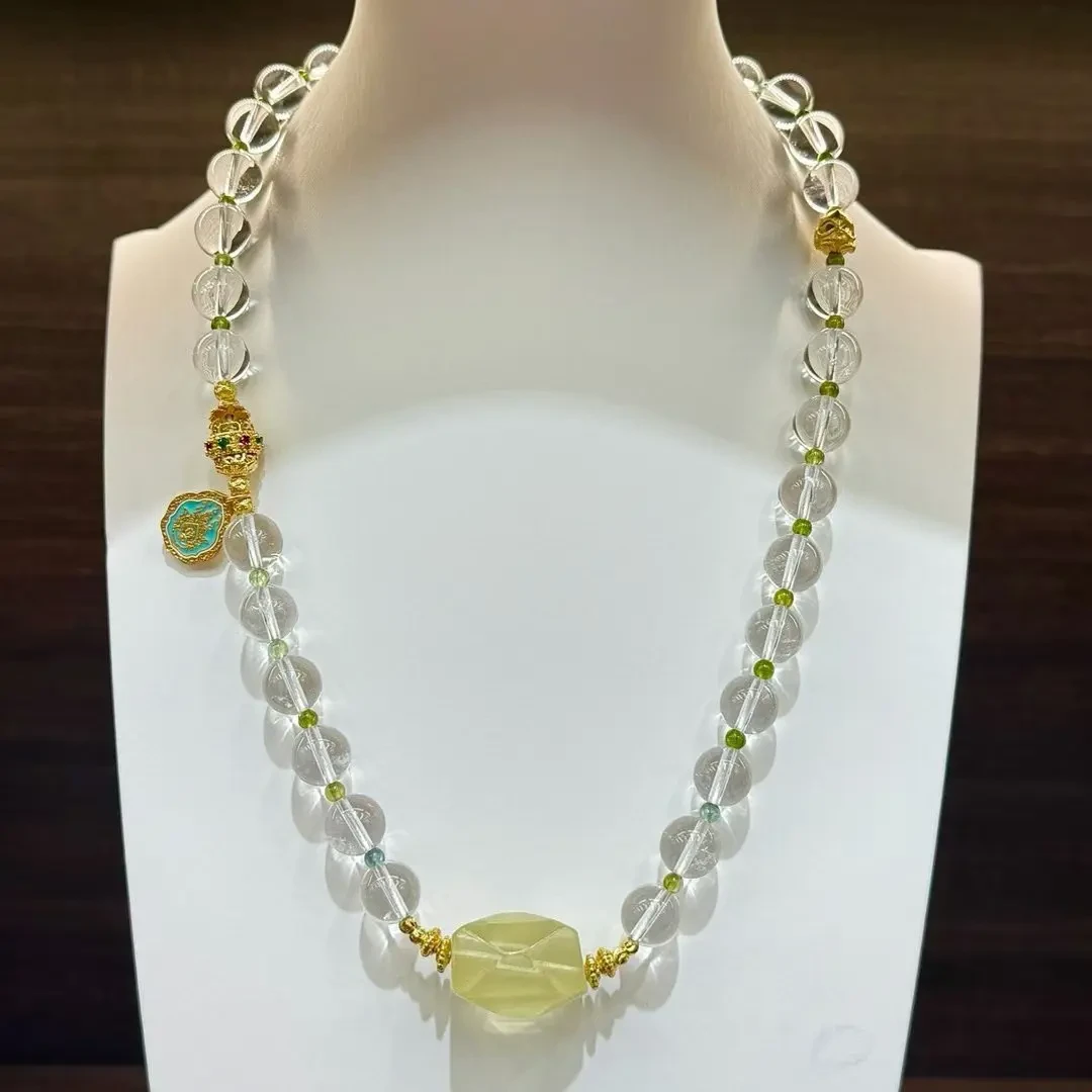 《泉妙》天然白水黄水时尚设计感气质百搭锁骨链颈链10mm