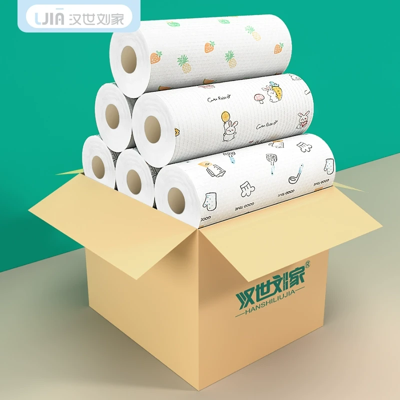 汉世刘家懒人抹布加厚一次性洗碗布干湿两用厨房用品纸巾整箱12卷