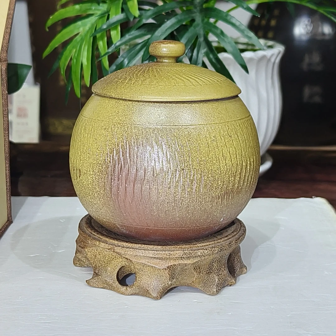 坭兴陶柴烧二两装茶叶罐