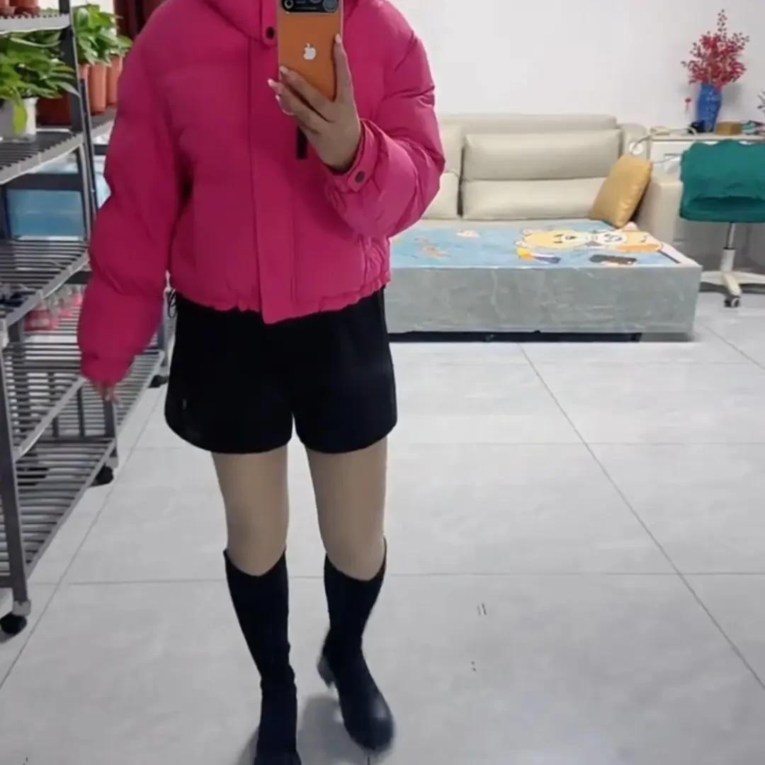 冬季新款韩版短款女时尚宽松百搭休闲连帽保暖白鸭绒小个子