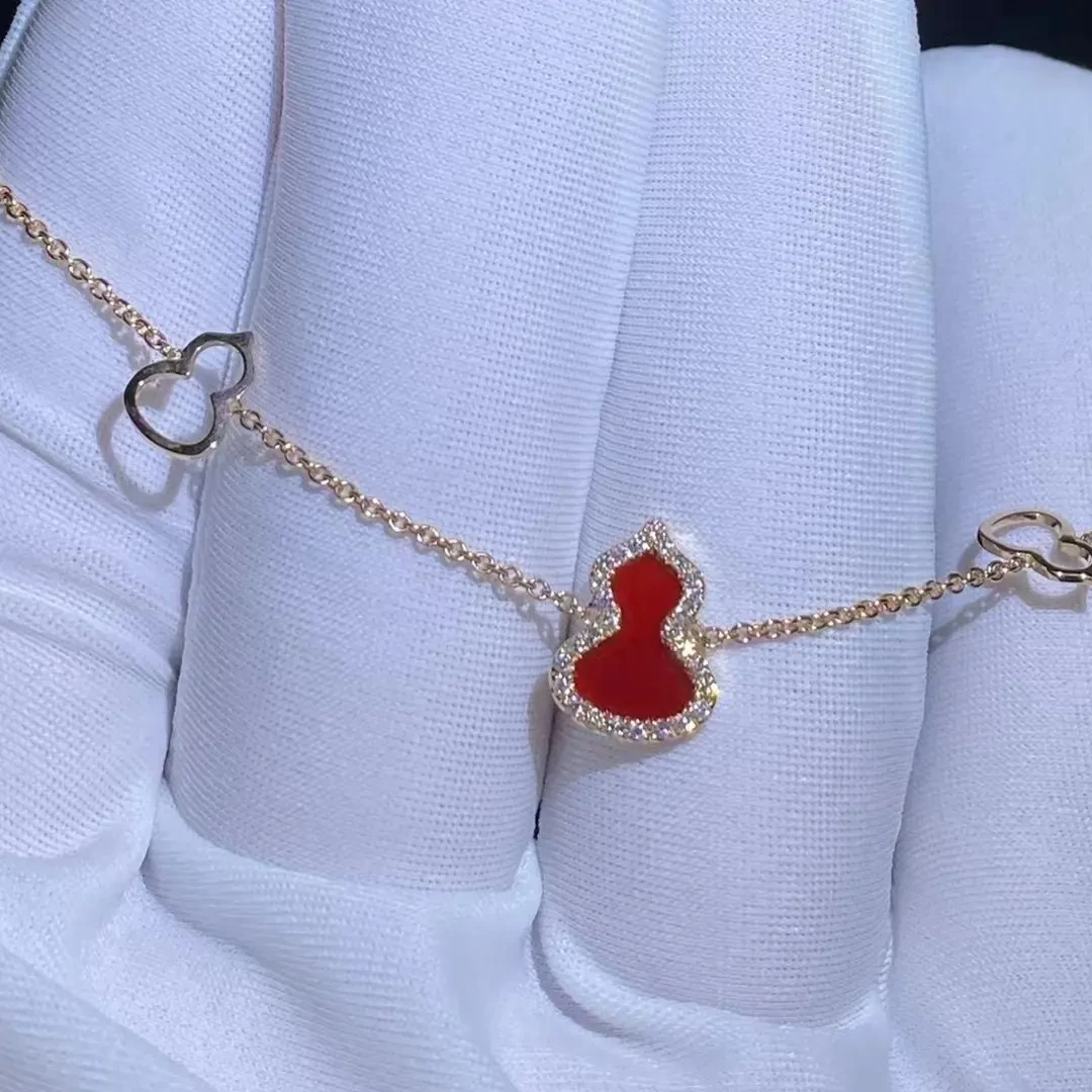 18k金天然钻石葫芦手链轻奢显白百搭