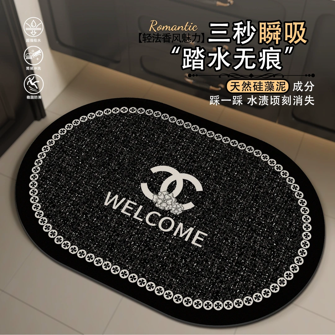 小香风浴室地垫防滑硅藻泥吸水垫子卫生间淋浴房门口卫浴速干脚垫