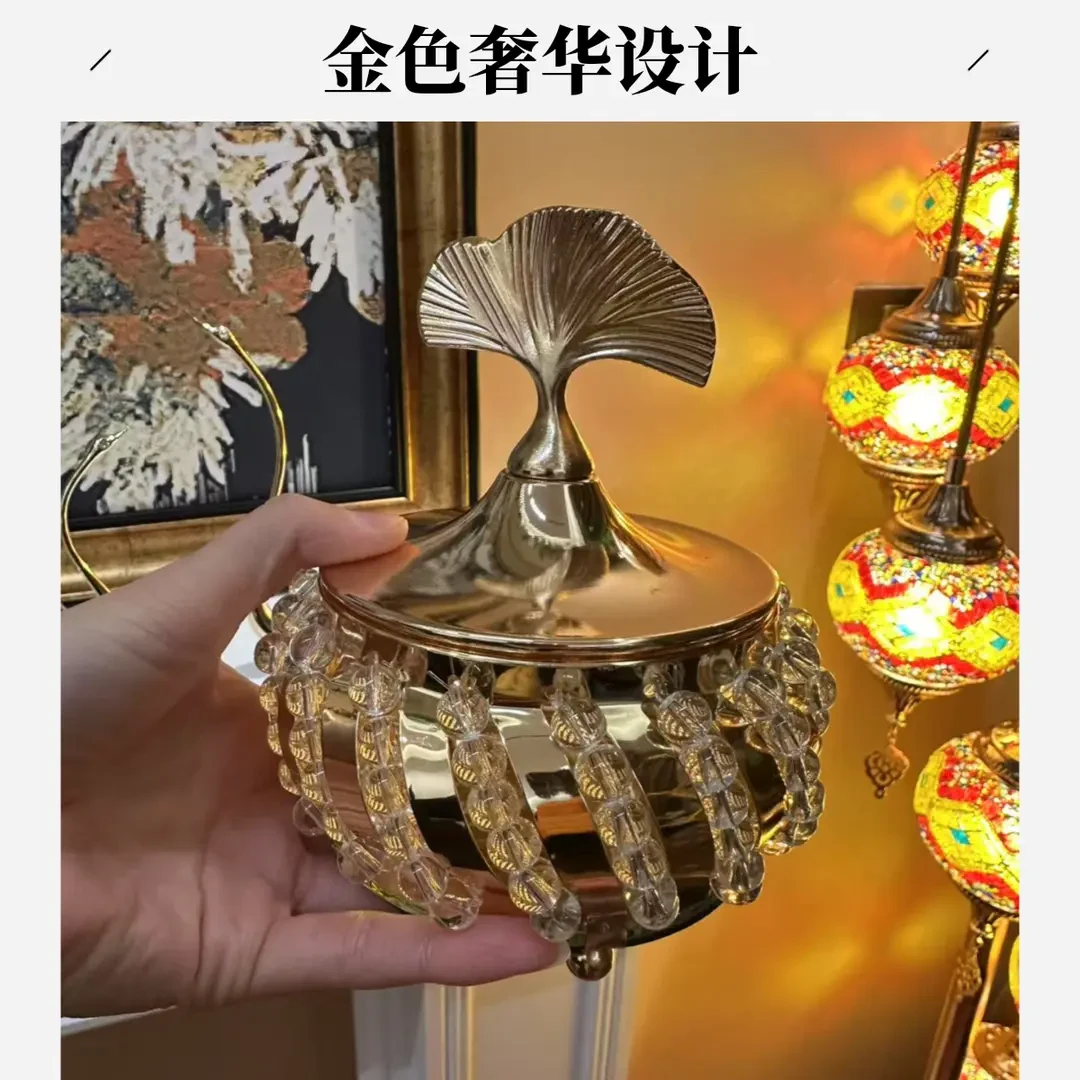 欧式轻奢水晶玻璃果盘客厅茶几糖果收纳盒家用房间装饰品摆件镂空