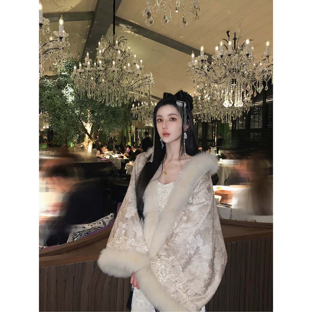 MOSS STUDIO【花未眠】国风新中式珠绣提花对襟棉服外套女