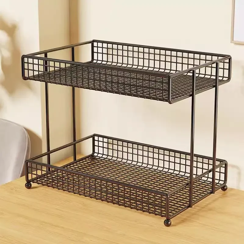 桌面置物架餐桌上零食架客厅水杯架子厨房台面调料多层杯子收纳架