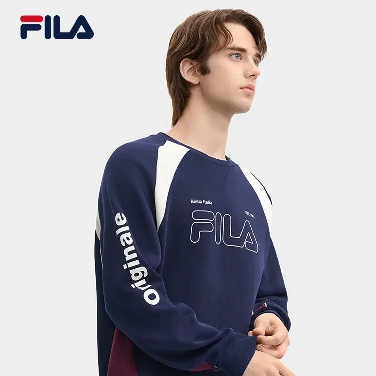 Fila/斐乐官方卫衣新款时尚休闲宽松拼色针织上衣F11M449201F