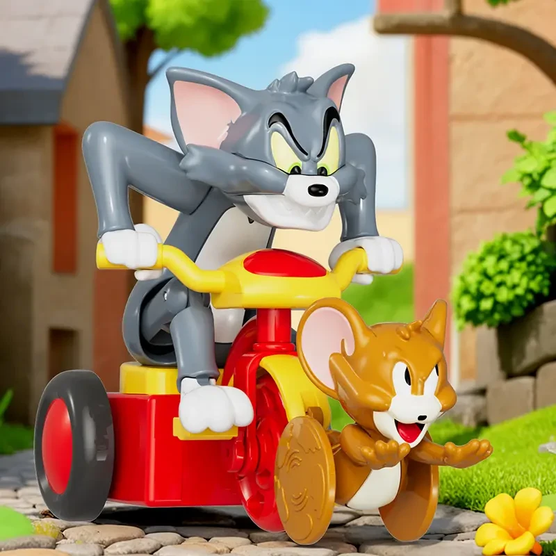 【现货直发】回力发条玩具倒霉的猫单车追老鼠可动玩具摆件节日礼物