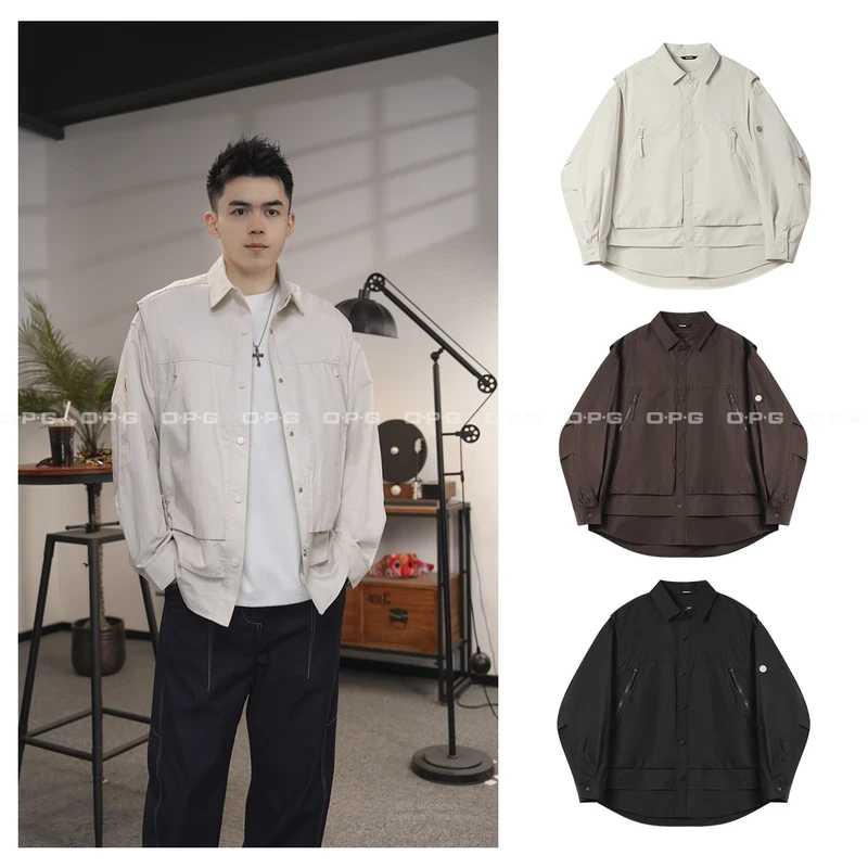 O.P.G【户外工装风假两件外套】初秋新款情侣宽松休百搭闲夹克7878