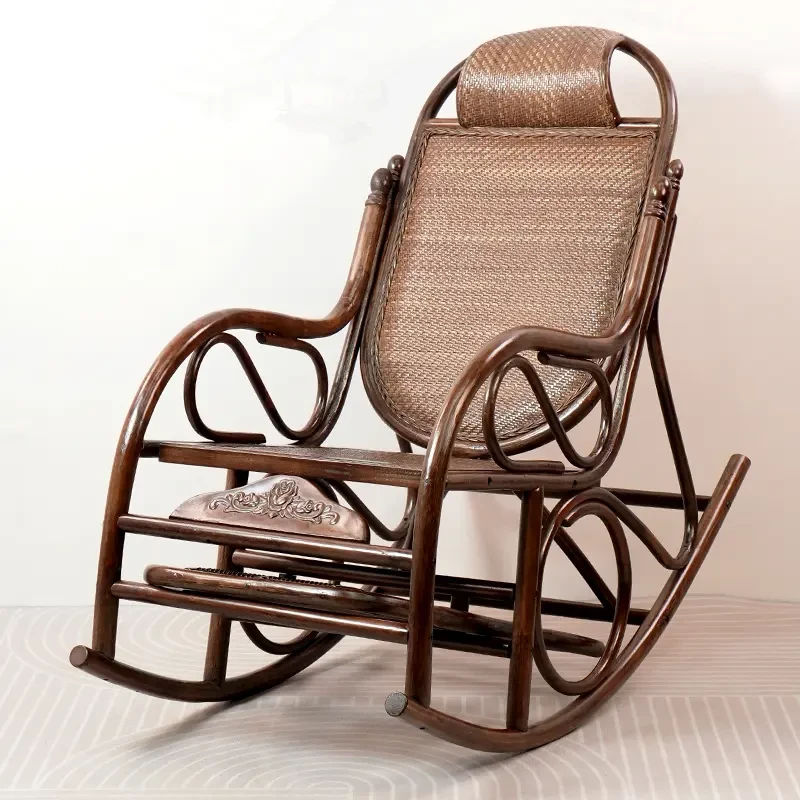 植物真藤编摇摇椅成人家用阳台室内休闲现代午休椅编织逍遥躺椅