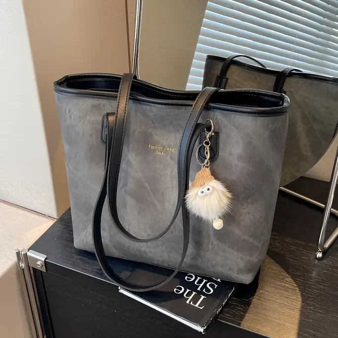 秋冬新款大学生上课通勤托特包时尚休闲单肩包高级感大容量手提包