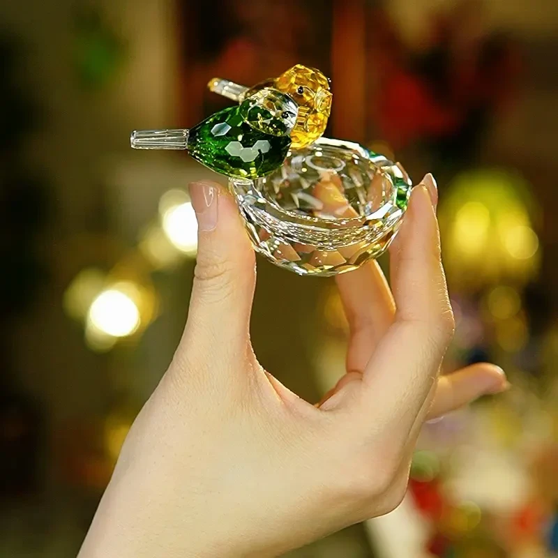 客厅玄关房装饰好物家用黄绿鸟巢首饰盒摆件
