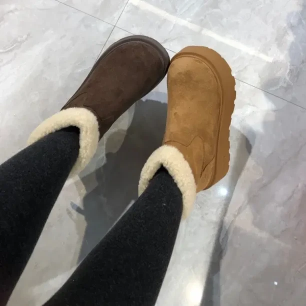 厚底加绒保暖增高时尚短筒雪地靴88953