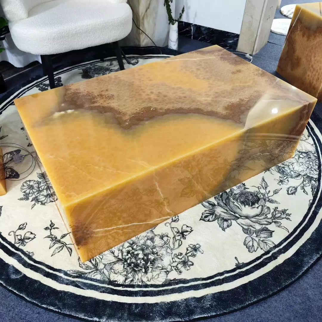 红龙玉玉石墩墩 天然大理石玉石玄关柜 简约设计款边几 入门花架