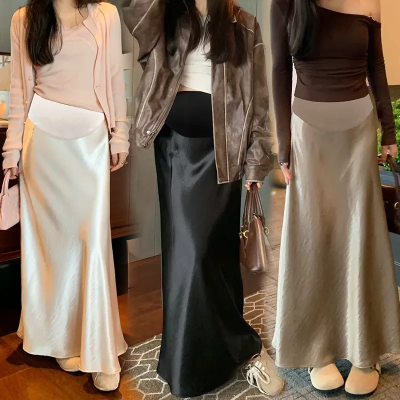 【耶耶专属】孕妇半身裙春夏外穿醋酸缎面鱼尾裙高腰显瘦垂感A字裙