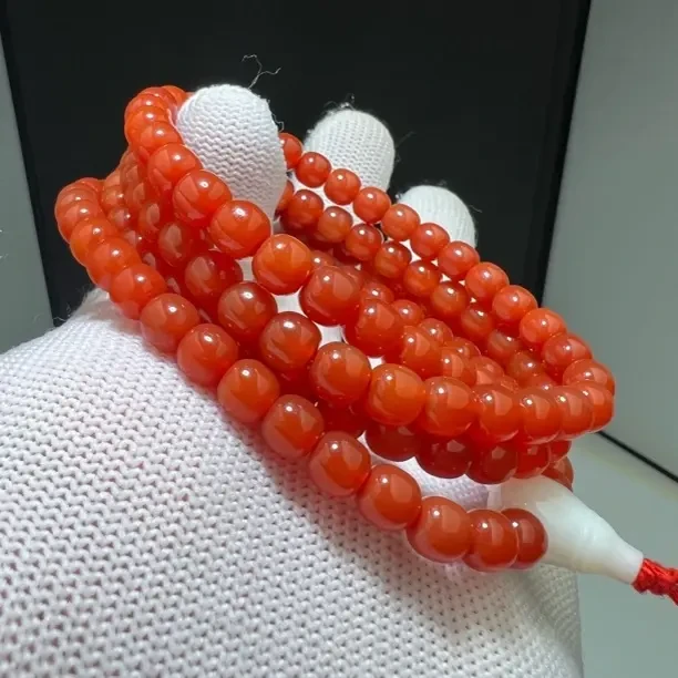 南红玛瑙未镶嵌108老型素圈