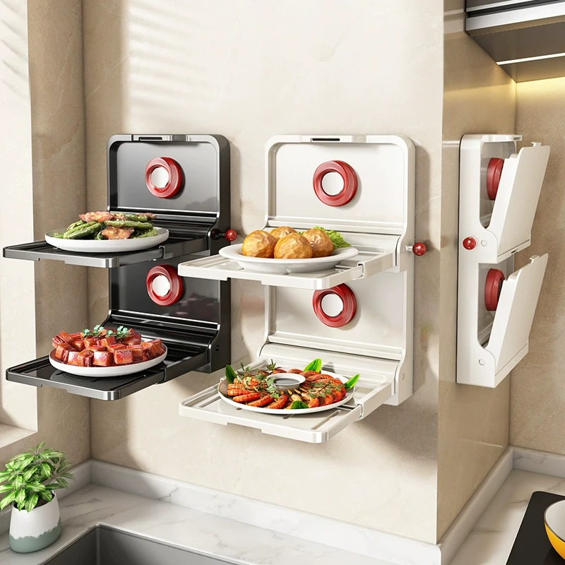 吸盘厨房备菜置物架多功能家用可折叠伸缩多层配菜盘碗碟收纳架子