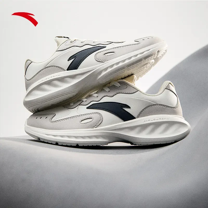 年终抢购安踏星云软底跑步鞋男女款缓震革面防风拒水运动鞋