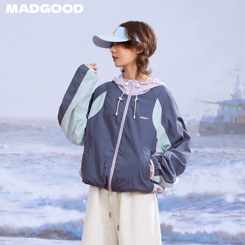 【UPF50+】马得工地夏季凉感运动印花拼接防晒服MDGDWT252236