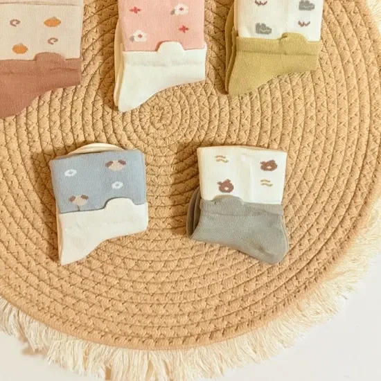 秋冬保暖小耳朵宽罗口A类婴幼儿宝宝袜