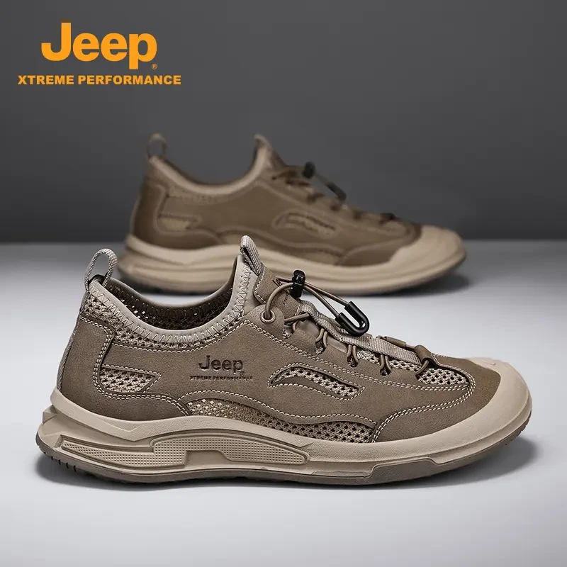 jeep吉普男鞋春季2025新款网红爆款户外登山防滑休闲运动鞋子男士