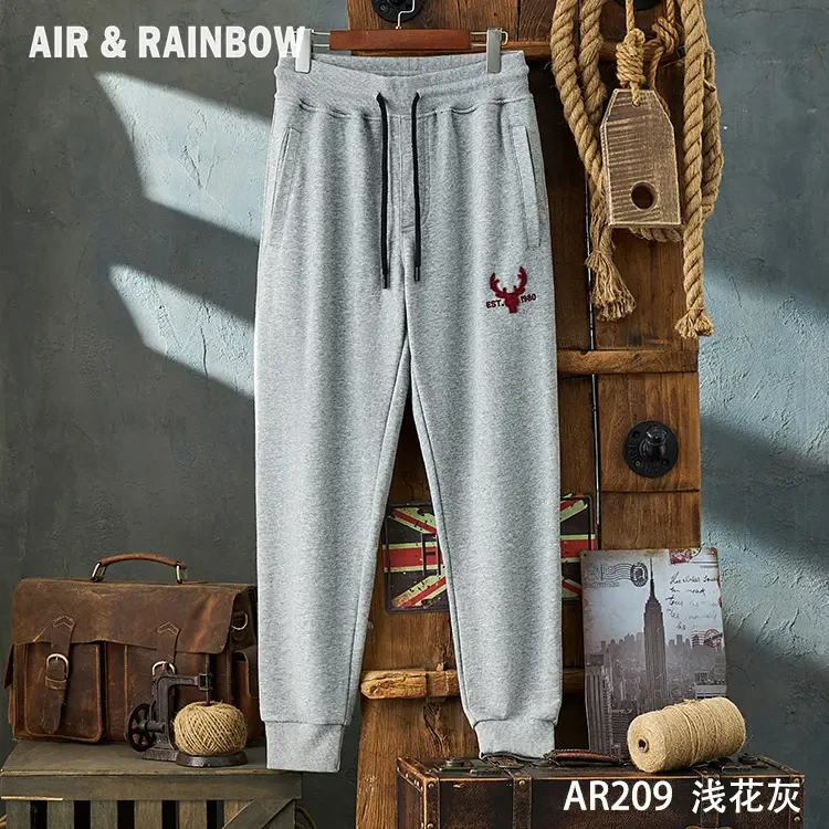 【340克毛圈棉】时尚水洗贴布刺绣针织毛圈卫裤百搭休闲运动男士