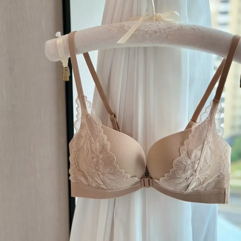 夏季内衣女小胸聚拢显大上托前扣性感美背无钢圈舒适文胸