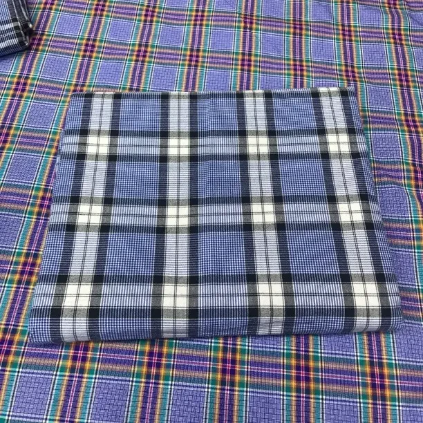 贵州土布面料老粗布/格子条纹大床单纯棉透气蓝色粗布单件