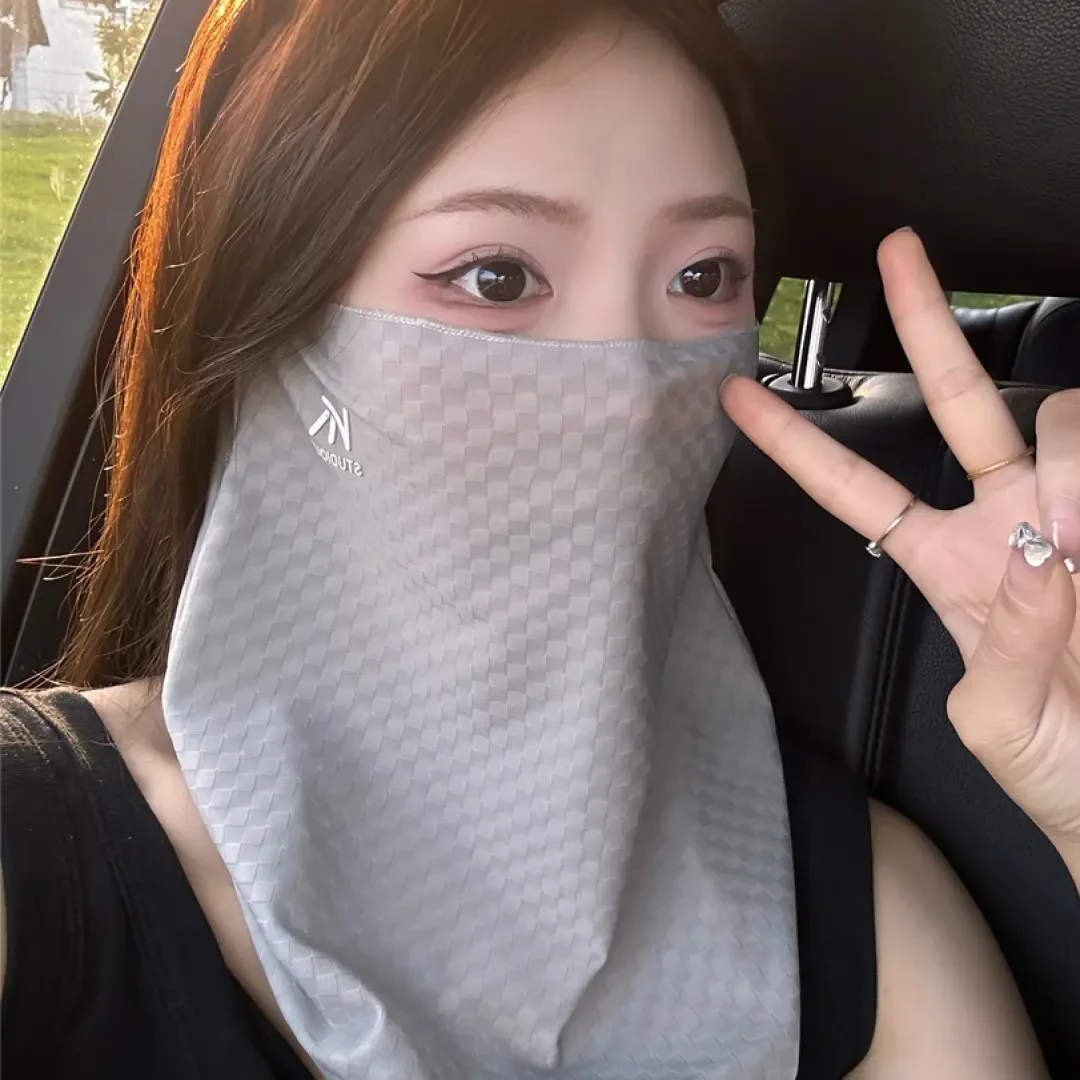 遮阳骑行电动车防晒面罩女防紫外线面纱护颈钓鱼冰丝登山围脖面罩