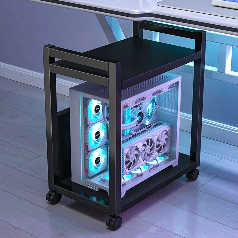 电脑机箱托架主机底座可移动支架落地家用桌下小推车电竞房置物架