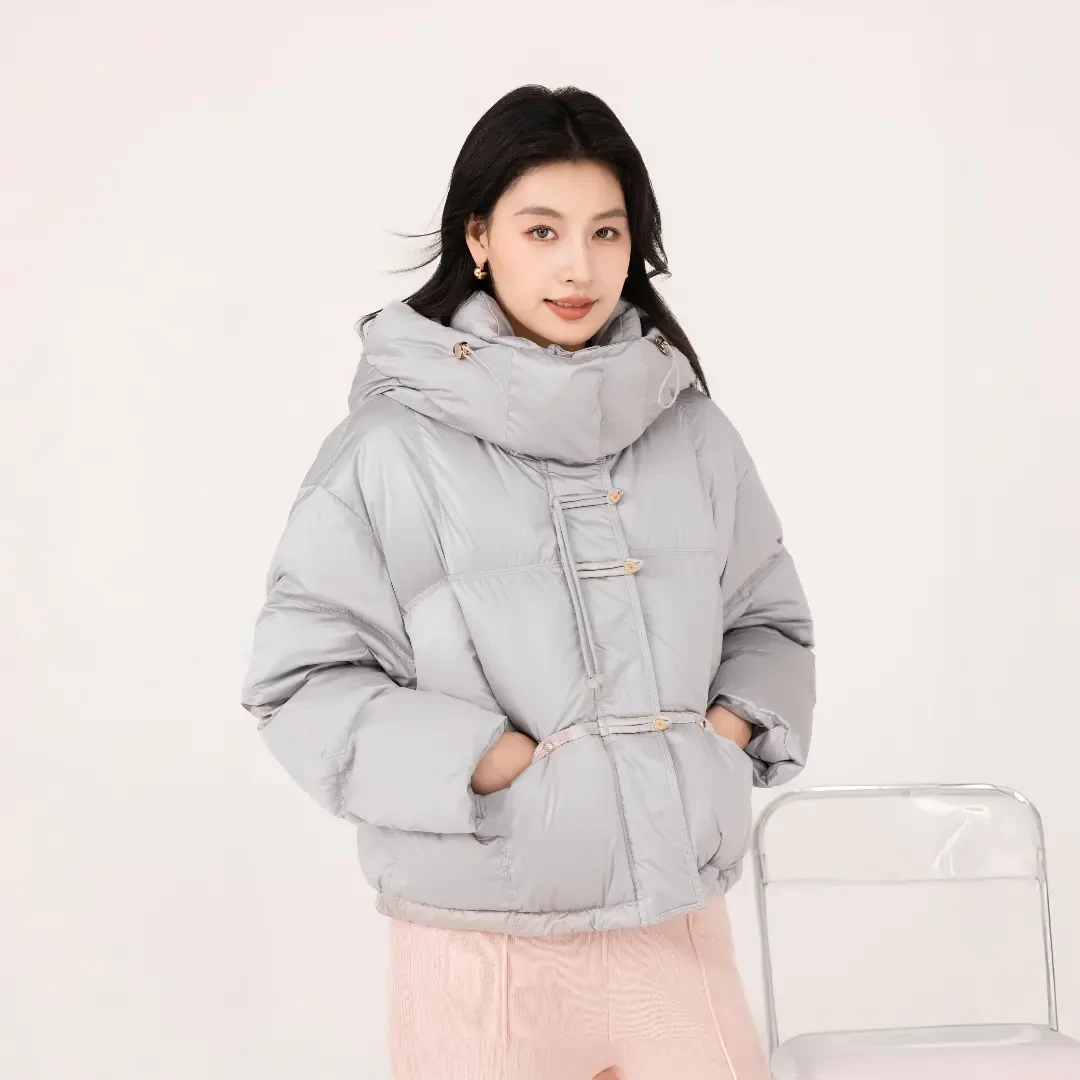 YAYA/鸭鸭短款羽绒服气质休闲女款时尚女士连帽简约YE4B608599M