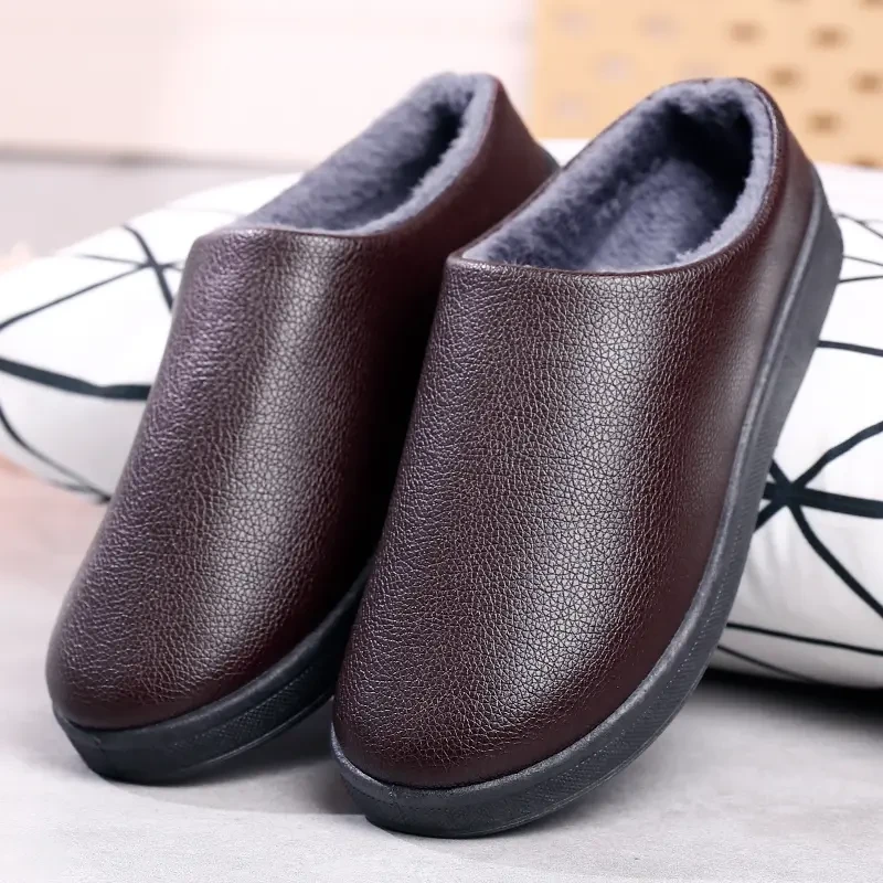 冬季男士厚底拖鞋防滑防水软底加厚休闲男士保暖鞋子爆款2025新款