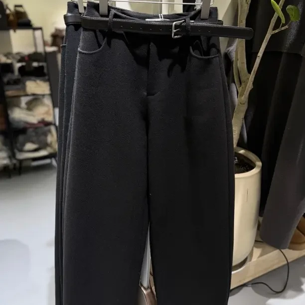 秋冬新款加厚女士直筒裤休闲百搭显瘦通勤长裤