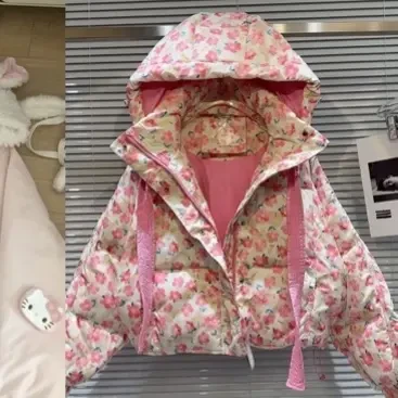 【捡漏】新款韩版可爱宽松连帽加厚小个子短款棉服女孩