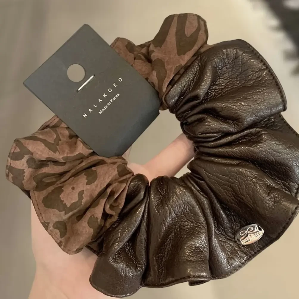 朋克风发圈时尚日韩头饰优雅发绳头绳女韩系高级感棕色甜美风