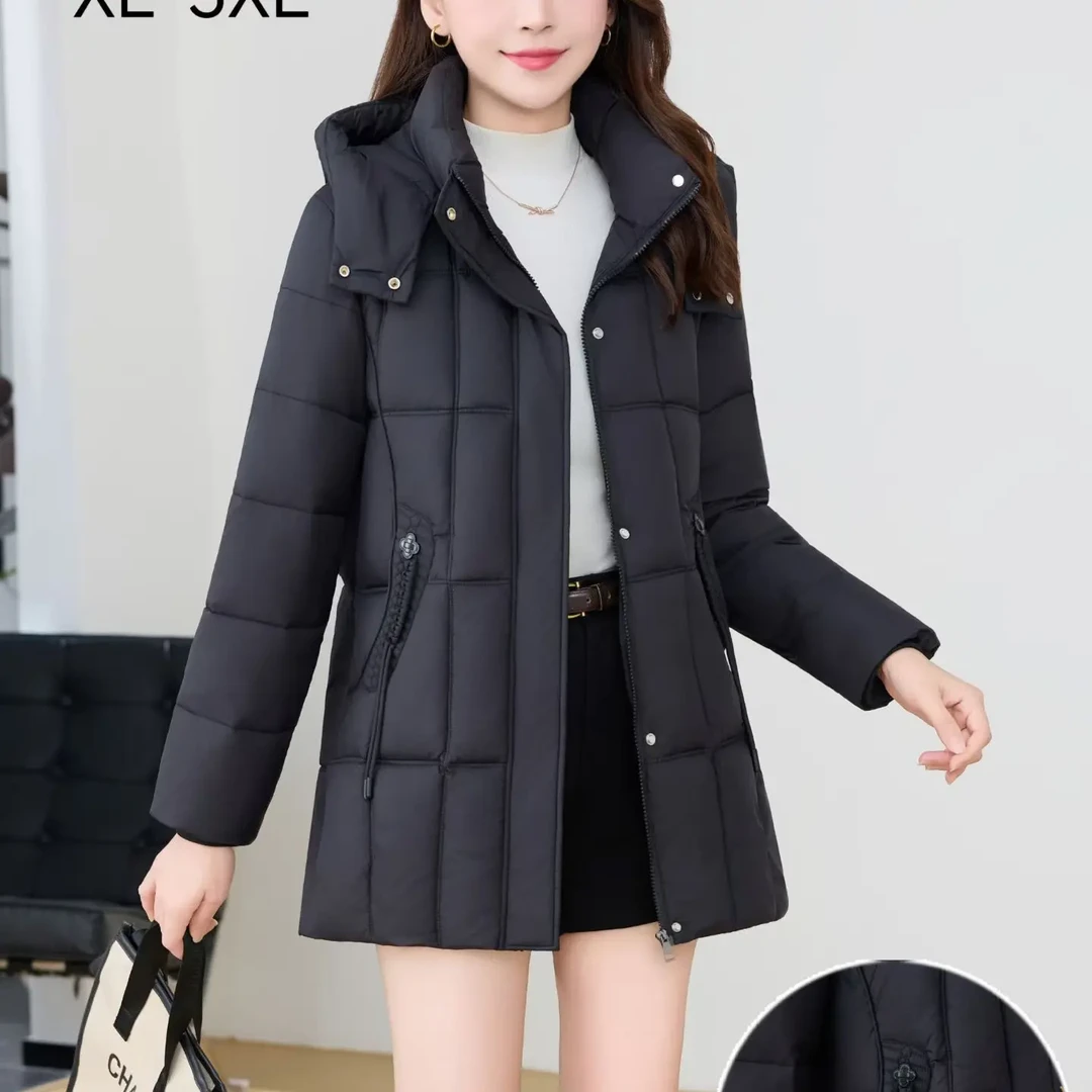 中老年妈妈装冬季加厚保暖棉袄时尚宽松连帽棉服外套秋冬洋气休闲