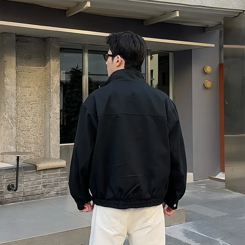 蛇年限定座山蟒立领夹克男女春季cleanfit高级感工装外套宽松上衣