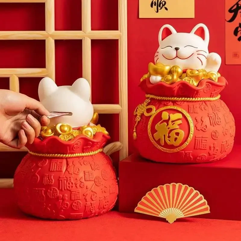 招财猫存钱罐成年人儿童小孩可存可取免砸款大容量储蓄罐摆件F602