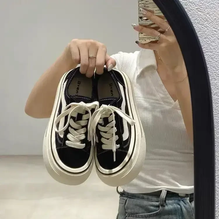【退货补运费】小众休闲运动板鞋小白鞋高底丑萌大鞋厚底帆布鞋女