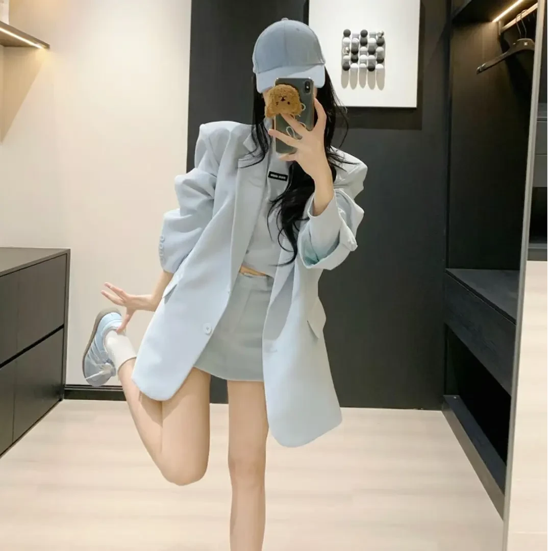 韩系穿搭套装女2025春夏季新款内搭显瘦洋气通勤宽松外套百搭裙子