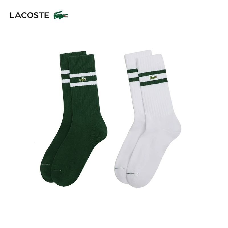 【王一博同款】LACOSTE法国鳄鱼条纹棉质舒适中筒袜长袜袜子|RA6842