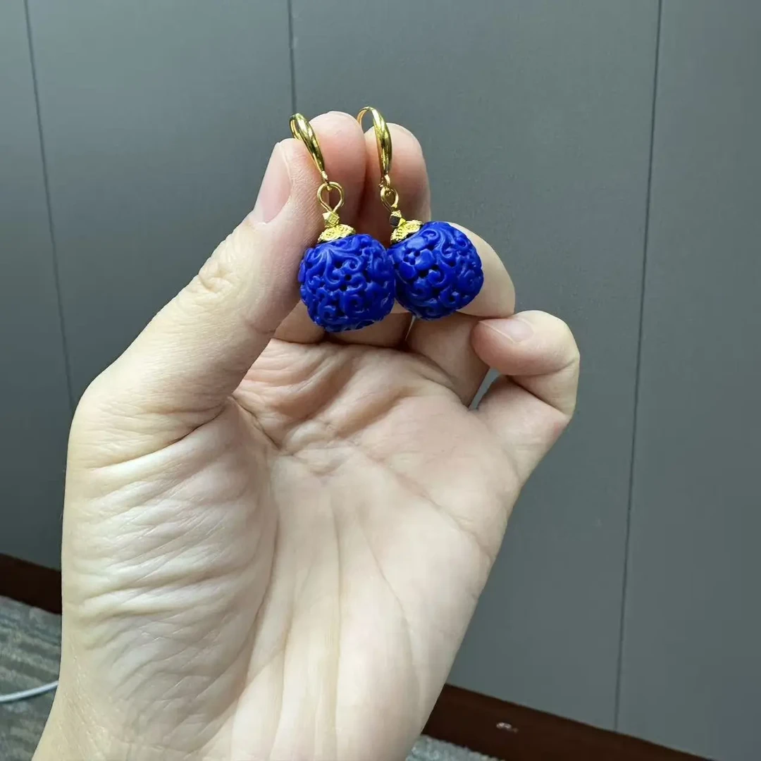 高货14k回纹圆珠耳钩